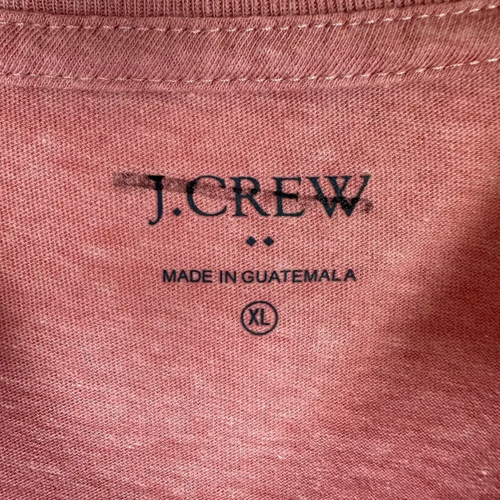 J.Crew Surf Ready Tuck Graphic Tee Shirt Cotton Blend Crewneck Blush Mens XL